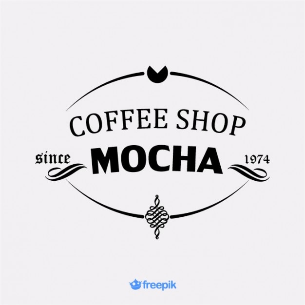 Vecteur gratuit Élégant insigne café moka