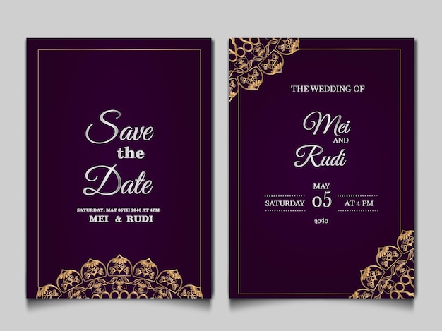 Élégant Jeu De Cartes D'invitation De Mariage Save The Date