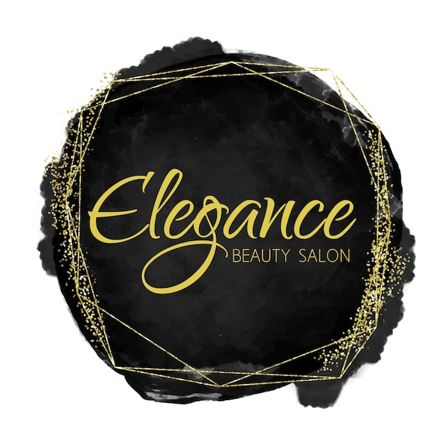 Élégant Logo Noir Et Or Pailleté