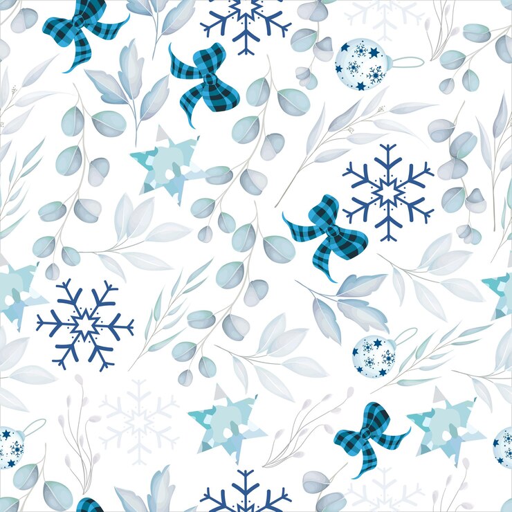 Vecteur gratuit élégant modèle sans couture joyeux noël avec ornement de noël blanc