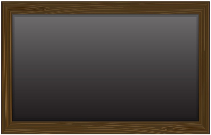 Vecteur gratuit elegant tableau noir à charpente en bois