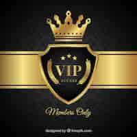 Vecteur gratuit Élégant vip shield background with crown