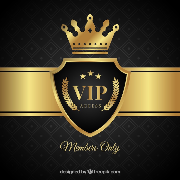 Vecteur gratuit élégant vip shield background with crown