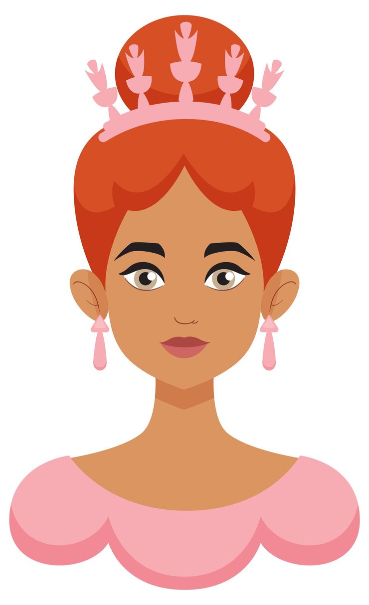 Vecteur gratuit élégante reine aux cheveux roux