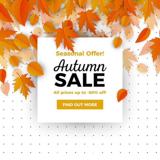 Vecteur gratuit Élégante vente automne composition avec un design réaliste