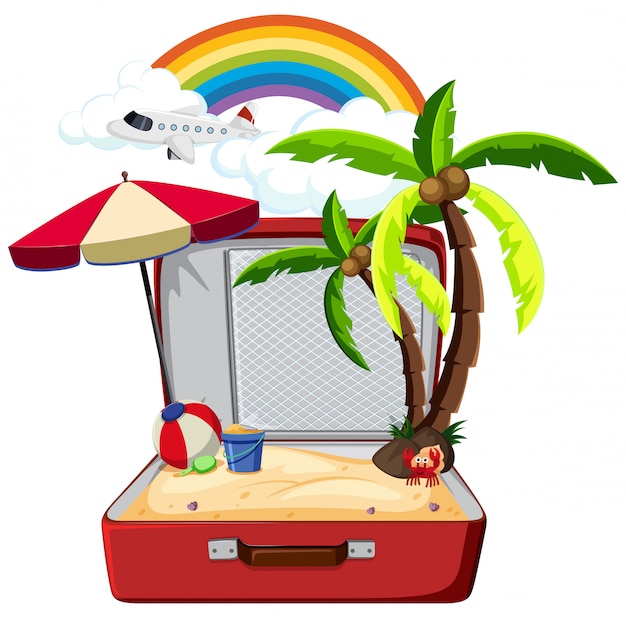 Vecteur gratuit Élément d'été dans la valise