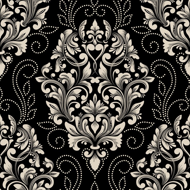Vecteur gratuit élément de modèle sans couture damassé de vecteur. ornement damassé à l'ancienne de luxe classique, style victorien royal