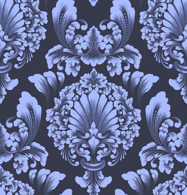 Vecteur gratuit Élément de modèle sans couture damassé vector ornement damassé à l'ancienne de luxe classique texture transparente victorienne royale pour papiers peints emballage textile modèle baroque floral exquis vintage