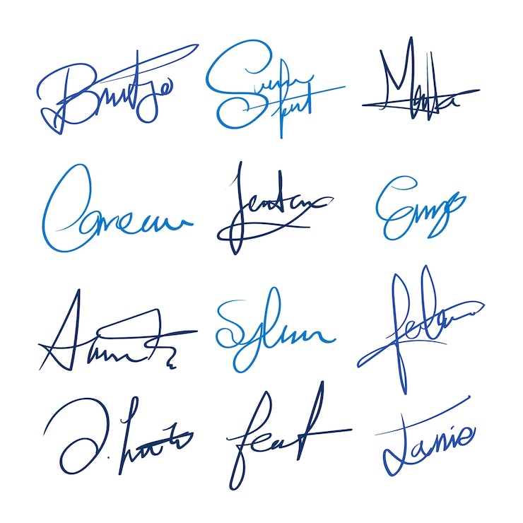 Vecteur gratuit élément de signature dessiné à la main