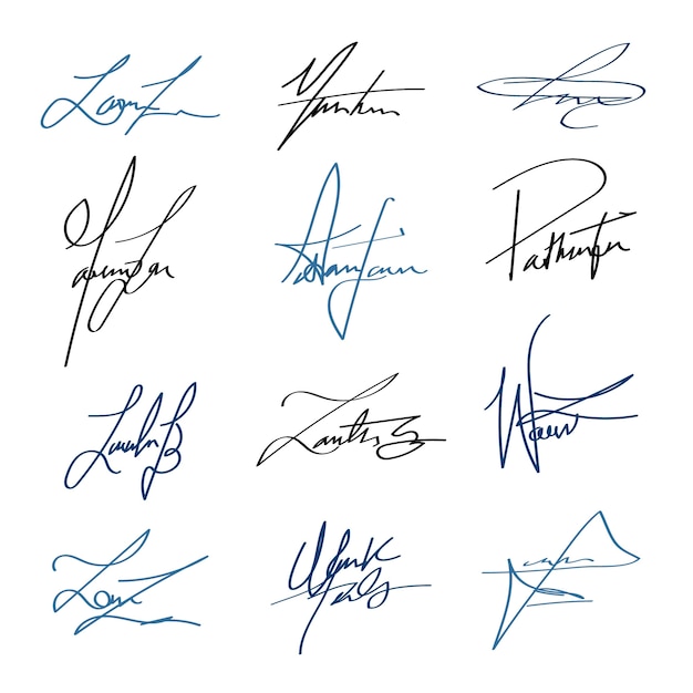 Vecteur gratuit Élément de signature dessiné à la main