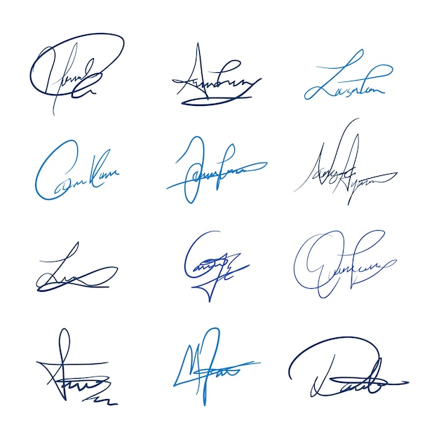 Vecteur gratuit Élément de signature dessiné à la main