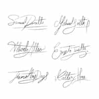 Vecteur gratuit Élément de signature dessiné à la main