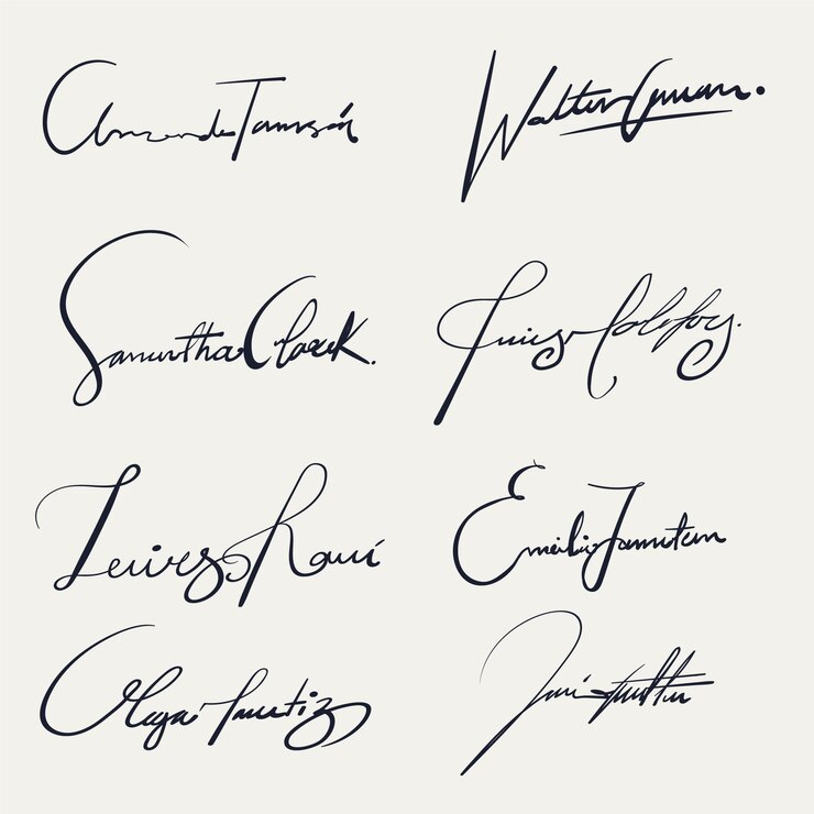Vecteur gratuit élément de signature dessiné à la main
