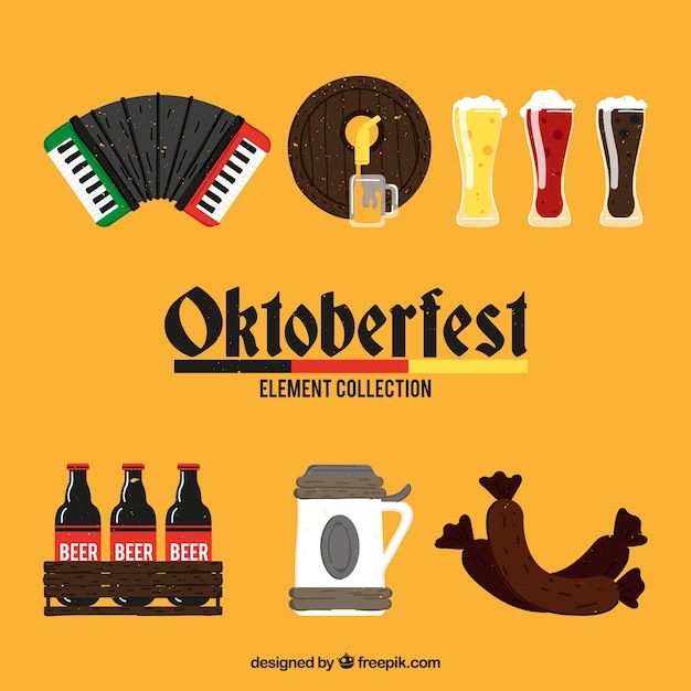 Vecteur gratuit Éléments allemands de fête de la bière