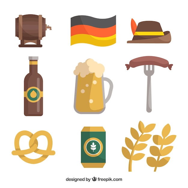 Vecteur gratuit Éléments allemands traditionnels