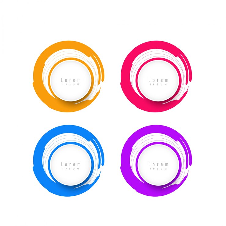 Vecteur gratuit éléments de conception circulaires et colorés avec espace texte