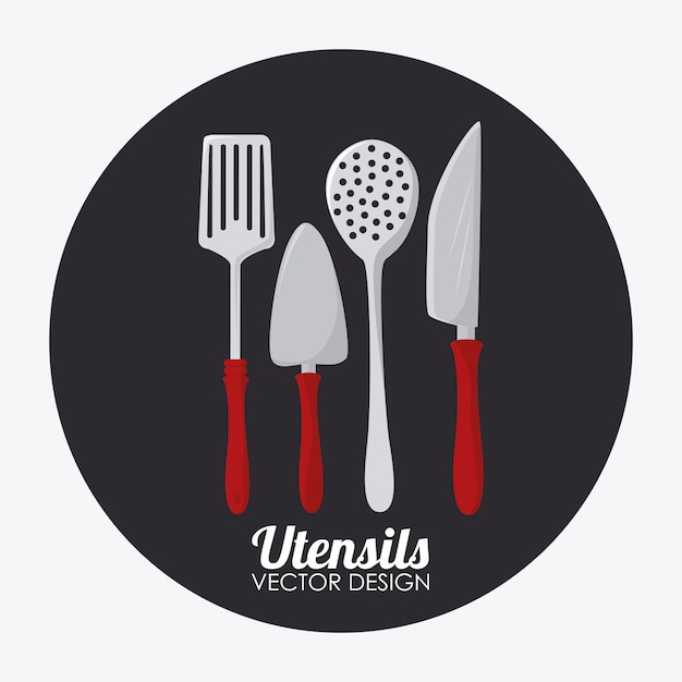 Éléments de cuisine sur blanc
