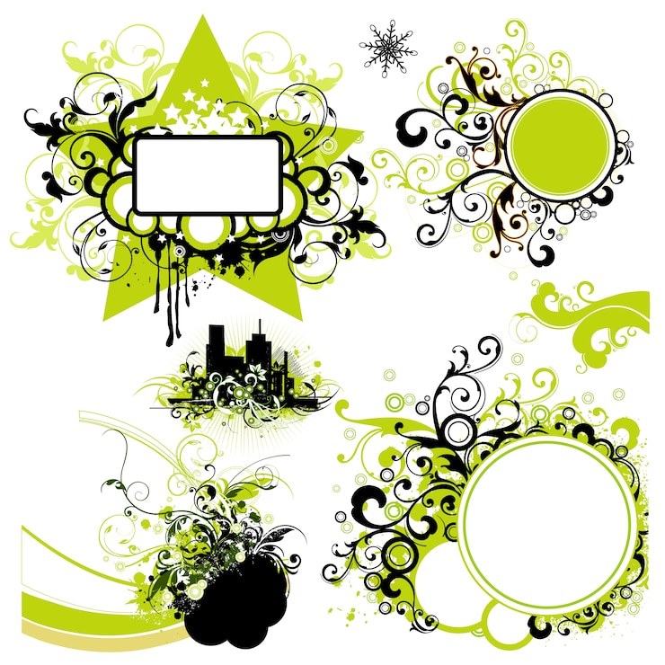Vecteur gratuit éléments décoratifs résumé