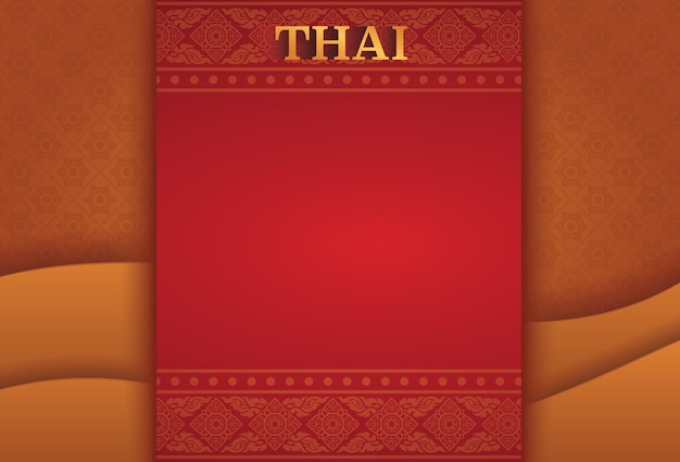 Vecteur gratuit Éléments de design d'arrière-plan line thai thai pattern background art thaï et bannière de luxe de style asiatique avec décoration de cadre