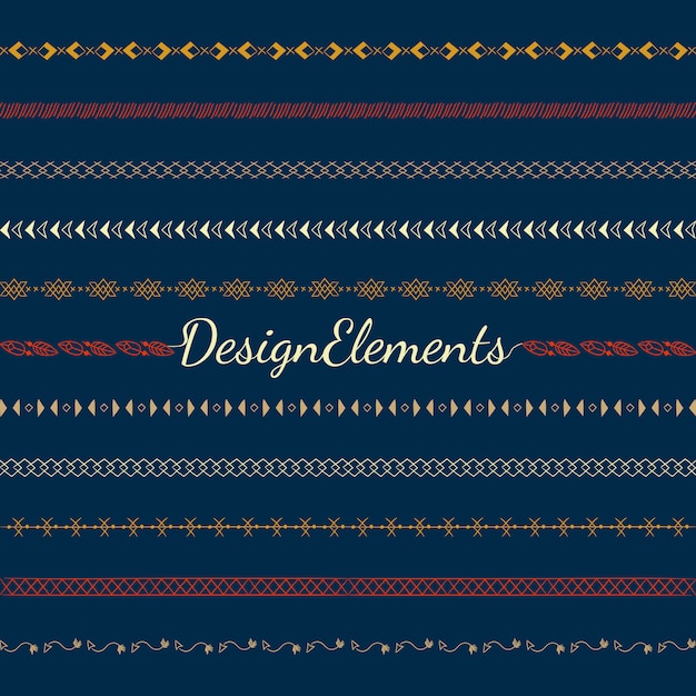 Vecteur gratuit Éléments de design de ligne diviseur vector collection