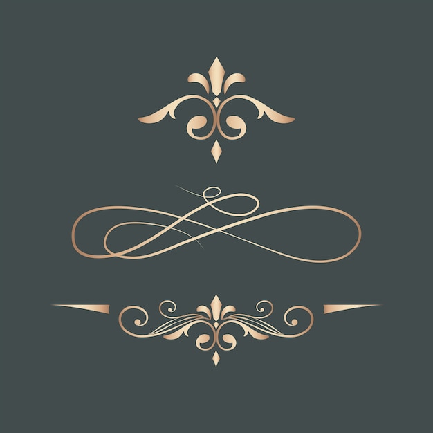 Vecteur gratuit Éléments de design vintage swirl