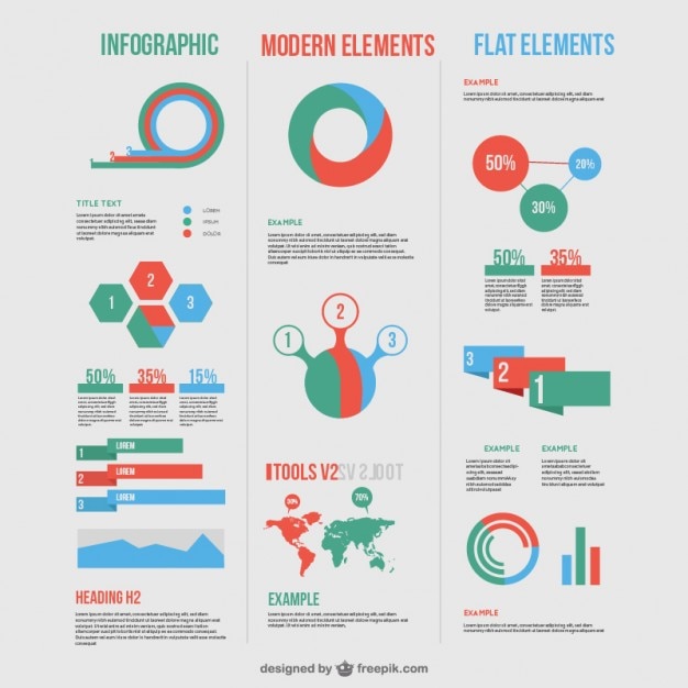 Vecteur gratuit Éléments du modèle infographique