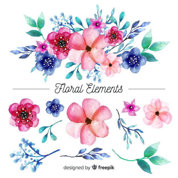 Vecteur gratuit Éléments floraux