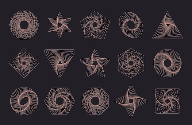 Éléments géométriques abstraits formes dynamiques universelles lignes fluides