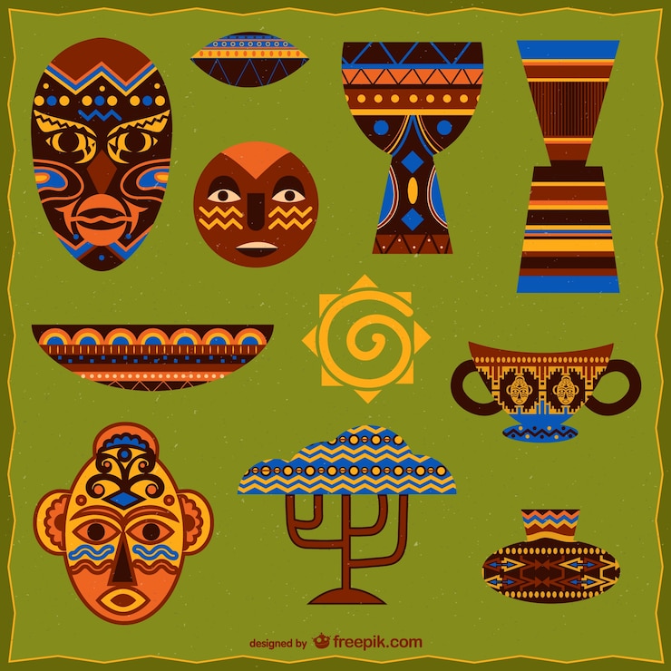 Vecteur gratuit éléments graphiques africains