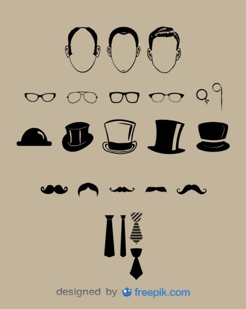 éléments graphiques look classique gentleman