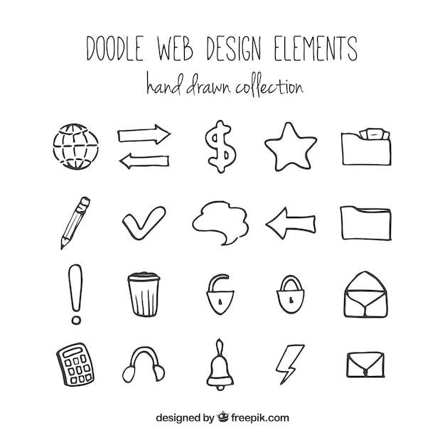 Éléments Et Icônes Web Doodle