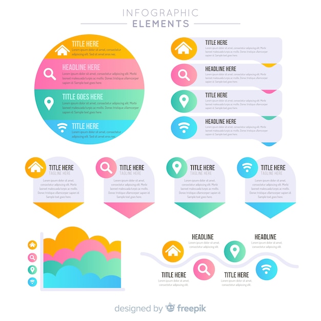 Éléments D'infographie Plats Avec La Collecte De Statistiques