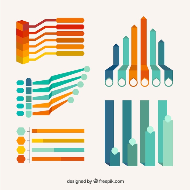 Eléments d&#39;infographie avec style coloré