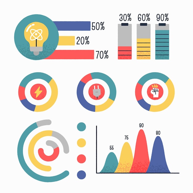 Vecteur gratuit Éléments infographiques dessinés à la main