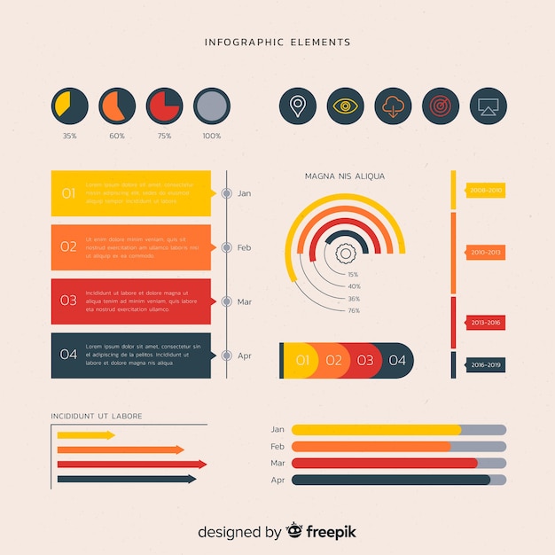 Éléments Infographiques Plats