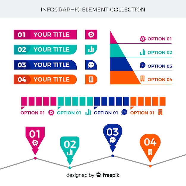 Vecteur gratuit Éléments infographiques plats