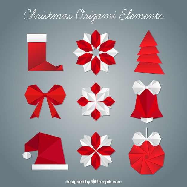 Éléments d&#39;origami de Noël