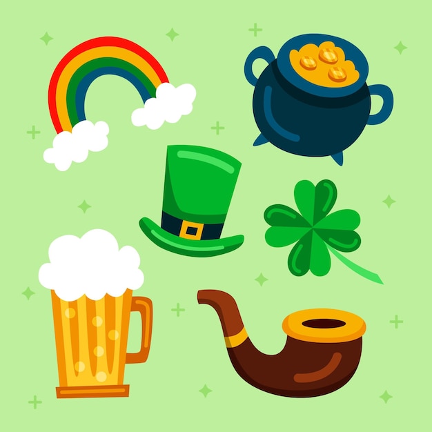 Vecteur gratuit Éléments de la saint-patrick