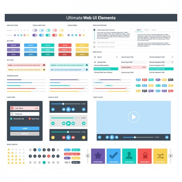 Vecteur gratuit Éléments web mettent