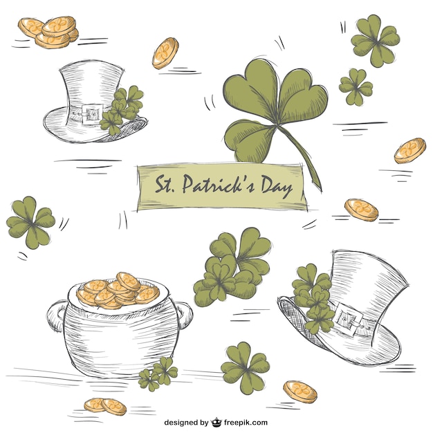 Vecteur gratuit elemets graphiques de st patrick