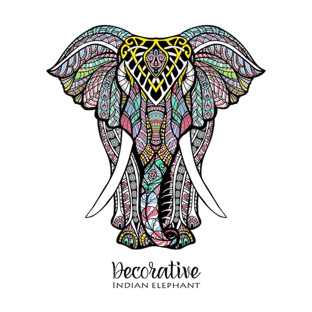 Vecteur gratuit elephant colored illustration