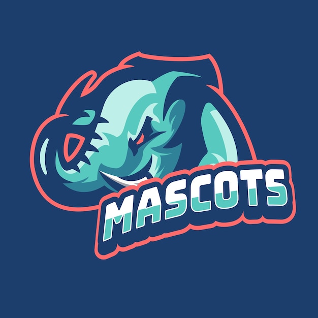 Vecteur gratuit Éléphant esports gaming logo mascottes