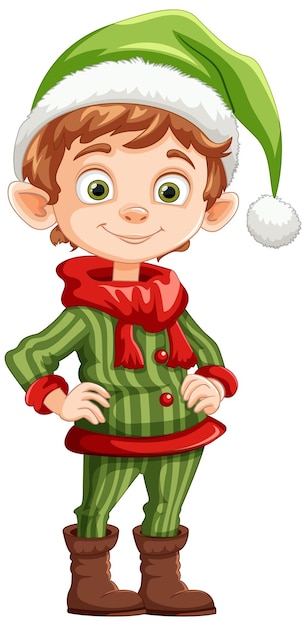 Vecteur gratuit elfe festif prêt pour la joie de noël