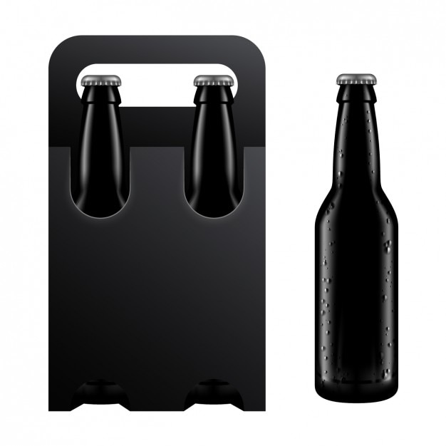 Vecteur gratuit emballage noir d&#39;une boisson