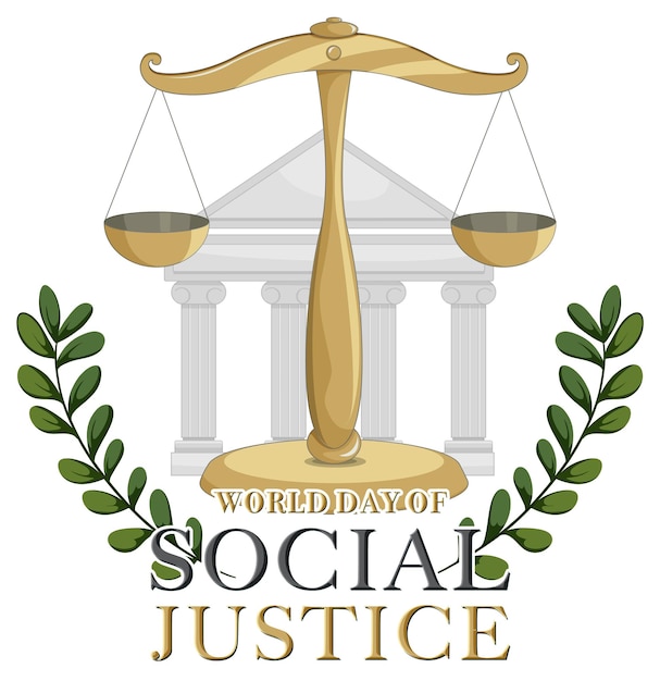 Vecteur gratuit emblème de la journée mondiale de la justice sociale