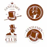 Vecteur gratuit emblèmes, étiquettes, badges du club de gentlemen rétro