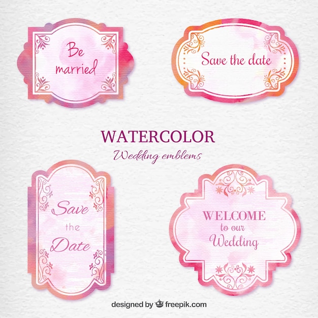 Emblèmes De Mariage Aquarelle