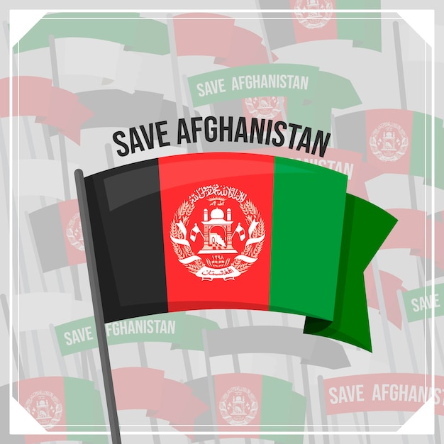 Vecteur gratuit emblèmes nationaux de l'afghanistan design plat