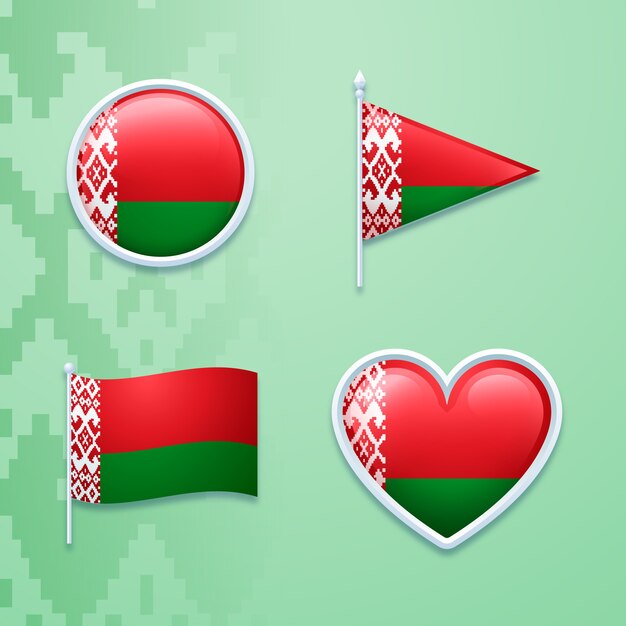 Emblèmes nationaux du biélorussie dessinés à la main