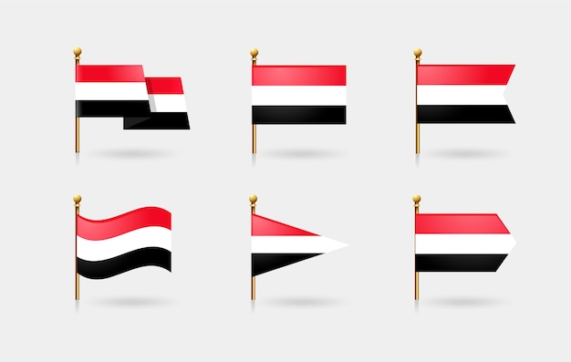 Vecteur gratuit emblèmes nationaux du yémen réalistes